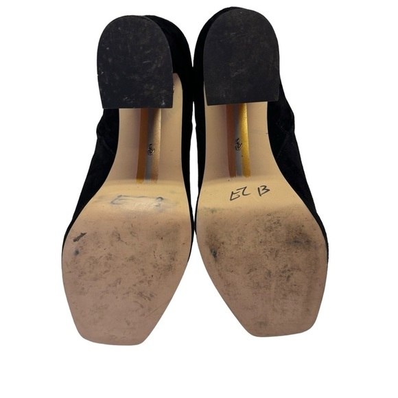 Sam Edelman Boots Womens Size 11 Black Cowhide Suede Jaye Chunky Heel Booties - Picture 6 of 9